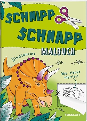 Schnipp Schnapp Malbuch. Dinosaurier. Was steckt dahinter? | Ausmalen und Ausschneiden für Mädchen und Jungen ab 5 Jahren: Malen, schneiden und entdecken! (Malbücher und -blöcke)
