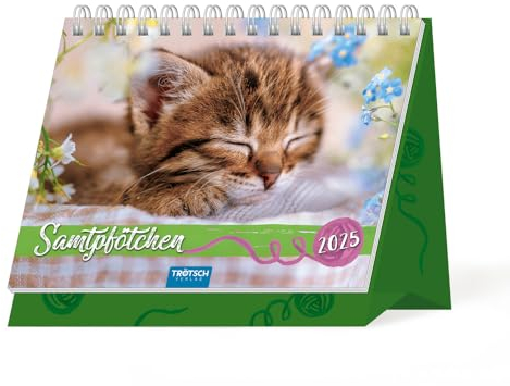Trötsch Aufstellkalender Samtpfötchen 2025: Aufstellkalender Tischkalender
