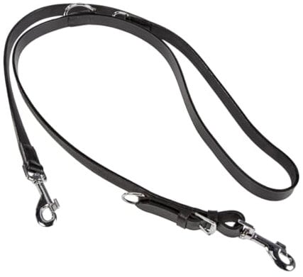 TRIXIE Hundeleine aus Leder Active V-Leine Leder M–L, 2,00 m 18 mm in schwarz - Verlängerungsleine mit hohem Bewegungsfreiraum - für mittelgroße bis große Hunde - 18041