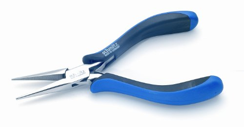 Spitzzange 155mm - schmitz 4412HS22 - gerade, lange Greifbacken mit Verzahnung - ESD/EGB sicher Dissipative - Durchgestecktes Zangengelenk für den Profi - Made in Germany - Solingen
