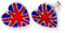 Sterlingsilber & Emaille Union Jack Herz Ohrstecker