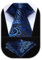 HISDERN Krawatten für Herren Extra Lange Paisley Krawatte und Einstecktuch Set Elegante Klassisch Hochzeit Seidenkrawatte Taschentuch Blau & Schwarz