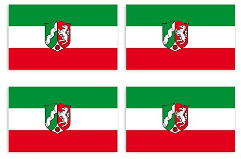 Kiwistar Aufkleber 4,5 x 3 cm Nordrhein-Westfalen - Bundesland Autoaufkleber Deutschland Flagge Länder Wappen Fahne Sticker Kennzeichen - Auto - Fahrrad - LKW