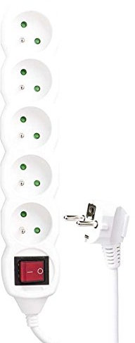 Câble rehausse Bloc rallonge Ladron 10 m 5 x prises interrupteur pVC