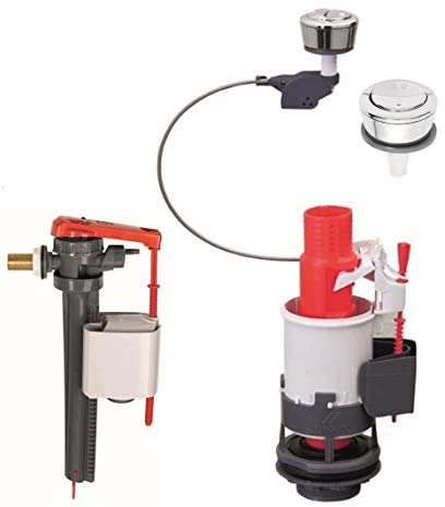 Wirquin MW2 Kit Cable Operated Water Saving Mechanism Dual Flush Valve +Jollyfill Inlet Float Valve 3/8 Brass