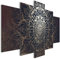 decomonkey Bilder Mandala 200x100 cm 5 Teilig Leinwandbilder Bild auf Leinwand Wandbild Kunstdruck Wanddeko Wand Wohnzimmer Wanddekoration Deko Modern Abstrakt
