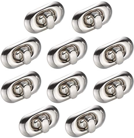 Healifty 10 Stück Metall Drehverschluss Silber für Geldbeutel Ledertaschen Accessoires Reißverschlussersatz Schmuckelemente
