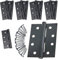 Charnières de porte intérieures et extérieures 102 mm avec roulement à billes, noir