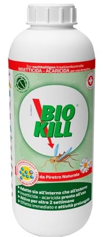 Biokill Insetticida Biologico di Piretro Naturale a Base Acquosa - Flacone Ricarica da 1 litro Bio Kill