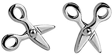 Ohrringe aus 925er-Sterlingsilber, niedliche Schere, Sicherheitsnadel-Ohrringe, hypoallergen, Uni, Schmuck, Geschenk für beste Freundin und Frauen, Sterling Silber