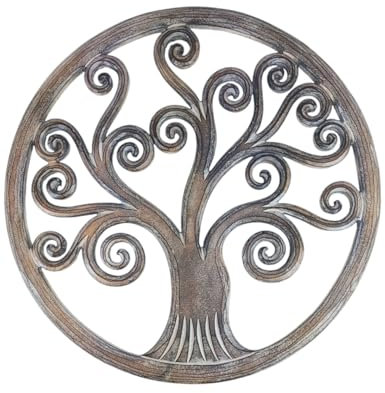 Coco Papaya Grand décor Mural Arbre de Vie en Bois sculpté ø60cm