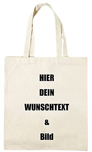 MEGAUK Stoffbeutel Jutebeutel mit Wunschtext & Foto Motiv zum Bedrucken 35 x 38 cm Canvastasche Einkaufstasche Tote Bag
