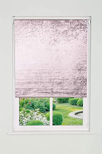 Crushed Velvet Roller Blinds (170cm Drop) (Pink, 50cm)
