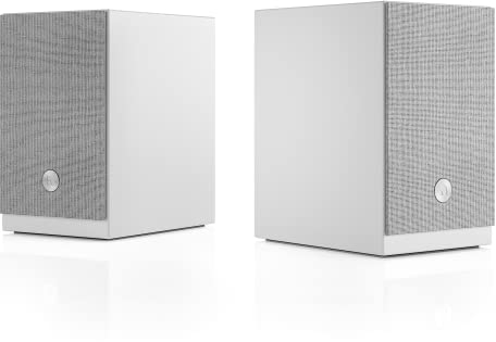 Audio Pro Altavoces Bluetooth y WiFi Inalámbricos Multiroom - Speakers Estéreos de Entretenimiento en Casa con AirPlay2, Google Cast, Spotify Connect y HiFi - Instalación Estantería A28 - Blanco