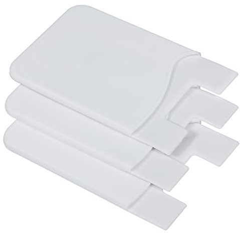 PATIKIL Cellphone Card Holder, 3 Pack Smartphone Back Card Sleeve Silicone Case with Back Adhesive for Credit Card Earphone, White