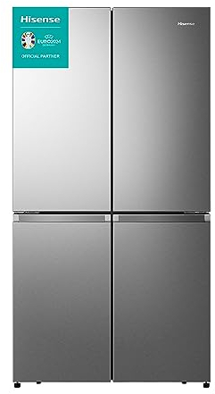 Hisense RQ758N4SAIE Cross Door Kühl-Gefrierkombination/NoFrostPlus/Inverter-Kompressor/Multiflow 360°/ SuperCool/ 178,5 cm/Kühlteil 393 l/Gefrierteil 216 l/ 40 dB/ 320 kWh/Jahr/Inox-Look