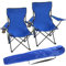Taylor & Brown Set of 2 Lightweight Folding Camp Chair - Portable Chairs with Cup Holder, Side Pocket and Bag Perfect for Camping, Festivals, Garden, Fishing, Beach and BBQs, Blue