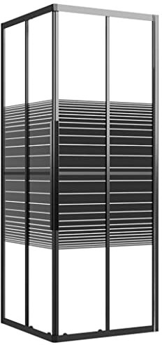 vidaXL Cabine de Douche à Rayures ESG 70x70x180 cm Noir