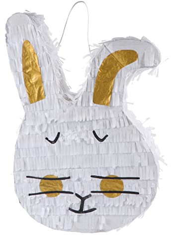 Toyvian Stereo-piñata Dekorative Piñata Ostern- Kaninchen- Pinata- Dekorationen Ostern Druck Anhänger Osterpartyzubehör Ostern Party Rabbit Pinata Weiß Kind Schokolade Eier Papier
