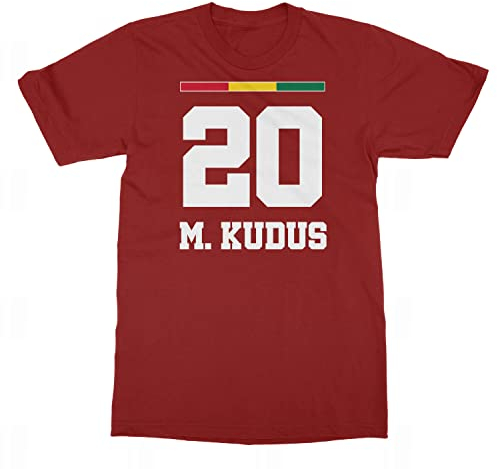 Ghana Sauf Jersey Kudus 20 Trikot des Nationalvereins Trend Unisex T-Shirt (Rot, Groß)