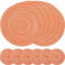 SCF2017 Lot de 6 sous-verres ronds en fil de coton tissé pour dessous de verre - 11 cm - Orange