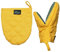 Oven Mitts Heat Resistant - Yellow Mini Silicone Gloves & Pot Holders Set for Kitchen