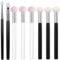 6Pcs Sponge Makeup Applicator with Handle + 2 Shapes Silicone Lip Mask Brush, 4.5 Inch 2 Color Concealer Powder Eye Makeup Eyeshadow Brush Washable Foundation Brush Pro Tool for Women's Girls