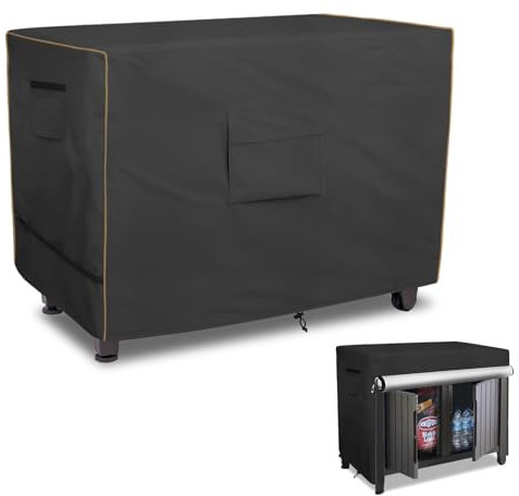 Bitubi Prep & Work Table Cover for 52 Inch Keter Unity XL Portable Outdoor Table,Heavy Duty Waterproof Anti-UV,Outdoor Kitchen Cart Cover(Black)