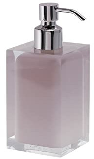 GEDY | Auckland Dispenser Sapone in Resina Trasparente Colore Rosa, Dimensioni 16,2 x 7 x 7 cm e Peso 0,4 kg