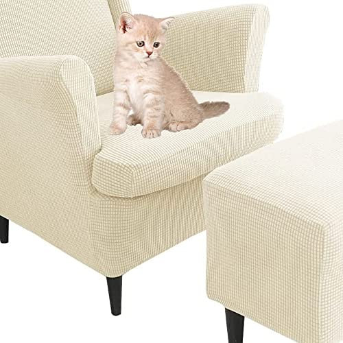 uyeoco Sesselüberwürfe Elastisch 3-teilig Sesselbezug Ohrensessel Überzug Mit Ottomane Schonbezug Ohrensessel Bezug Bezug Sesselhusse Stretch Husse Für Ohrensessel (Color : #106)
