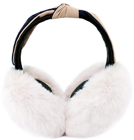 Unning Cache Oreilles Femme Hiver Fausse Fourrure Pliable Mignon Cache-oreilles Mode Peluche Molle Chaude Couvre Oreilles pour Le froid Earmuffs