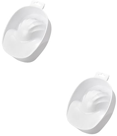FOMIYES 2pcs Manicure Bowl Soak Tray for Nail Art and Hand Spa Dual Nail Soaking Bowl Polish Remover Treatment Care Tool