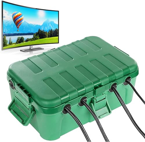 Fulenyi Sicherheitsabdeckung für Verlängerungskabel – Netzkabel-Anschlussbox, wasserdichte Verlängerungsbox, Anschlussdose für Gartengeräte, Brunnen, Heizungen