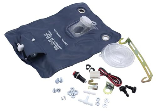 YUCHENSHLP 12V Universal Windscreen Washer Pump With Bottle Bag Kit for Classic Car