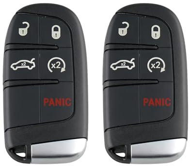 Kilessgo Fits for Dodge Charger Dart Chrysler 300 200 Fiat 500X 2018 2019 2020 2021 Key Fob M3N-40821302 433MHz 46 5 Buttons(Set of 2)