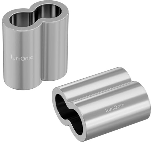 Lumonic 10x Pressklemme für Ø12mm Drahtseil | Aluminium | Doppelhülse | Seilklemme, Würgeklemme für Drahtseil, Seil | Drahtseilklemme für Rankhilfe, Wäscheleine, Lampen, Sichtschutz, Sonnensegel, Zaun