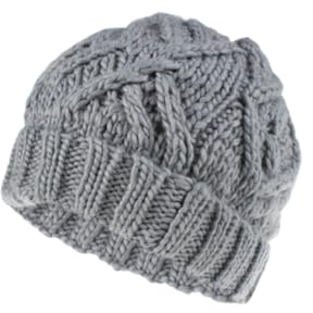 COLLBATH Mild Warme Strickmütze Rautendesign Stilvoll Gemütlich Robust Für Hellgrau