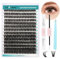 GEMERRY Einzelwimpern-Set 50D Cluster Wimpern 0.07 D Crul 10–18mm Clusters Einzelne Wimpern Wimpernkleber und Applikator DIY Cluster-Wimpernverlängerungs-Set(50-0.07D-10-18mm-Set)