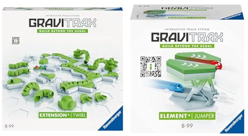 Ravensburger GraviTrax Extension Twirl 22435 - GraviTrax Erweiterung für Deine Kugelbahn & GraviTrax Element Jumper 22421