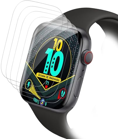 Carantee Schutzfolie für Panzerglas für Apple Watch Series 7/8/9 45mm Schutzglas, 4 Stück Displayschutzfolie für iWatch 9 45mm Folie, Blasenfrei Panzerglasfolie für iWatch 45mm Displayschutz