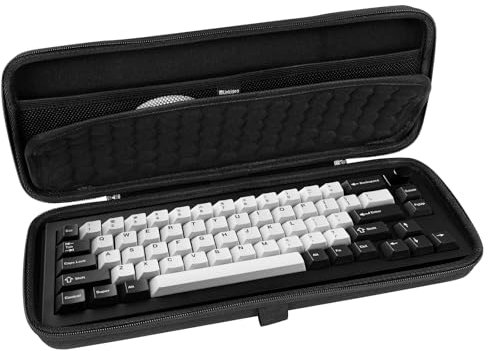 Linkidea Hard Travel Case for Compact 65% Keyboard, Computer 68 Key Wireless/Wired Keyboard Carrying Storage Box Bag, Compatible with Keychron Q2 V2 Corsair K65 PRO ASUS ROG Falchion NX 65%