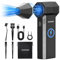 SEANCHEER Elektrische Staubgebläse Luftdruckspray 3-Gang 130000 U/min, Compressed Air Duster mit Antistatische Bürstenkit, Turbo Jet Fan mit 3000mAh Akku & USB-Schnellladen, für PC/Sofa/Auto/Tastatur