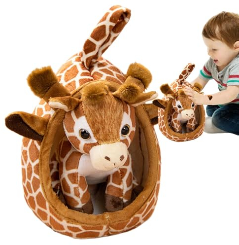 Oseczmut Tierplüschtier,Tierstofftier,Tier mit Nest-Plüschtier, süßes weiches Stofftier - Kinder-Plüschtier, Kissen, Tier mit Nest, Plüschpuppe für Freundin, Valentinstag, Kindergeburtstag
