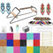 Frame Beading Loom Kit for Boho Beaded Bracelets Earrings Belts Making, Includes 16000 Glass Seed Beads(dia 3mm) and 1200 Gold/Silver Bling Beads,150 Meter Clear Cord, Beading Trays, Needles and Instr