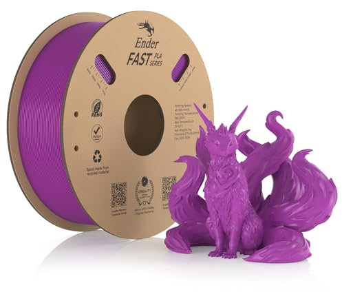 Creality Fast PLA Filament, Lila Filament 1.75mm Fast PLA 1KG, 3D Drucker Filament PLA Maßgenauigkeit +/- 0.03 mm, 3D Druck Materialien für die Meisten 3D Drucker, 2.2lbs/Spool