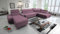 All4All Ecksofa mit Schlaffunktion Margo V 371x221 cm - Schlafsofa mit Bettkasten - Wohnlandschaft in U-Form - XXL Sofa - Seite Links - Gewebe - Lila - Modern 26