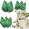 Ephlyn 6Pcs Paper Palm Leaves Fan Cake Toppers Palm Leaf Fan Cake Picks Craft DIY Fan Cupcake Toppers Palm Spear Leaves Cake Decorations for Baby Shower Wedding Birthday Party Supplies Bright Green