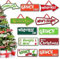 MOPQMKT 18 Stück Grinchs Weihnachtsbaumschmuck doppelseitige Papp-Hängedekoration Stück Nordpol-Hof-Schilder Weihnachts-Rasen Weihnachtsbaum Hängende Ornament Urlaub Weihnachten Partyzubehör