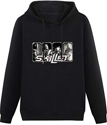 YINGBUFAN Men's Hoody Workwear Pullover Hoody Crazy Skillet Band Long Sleeve Sweatshirts Black 3XL