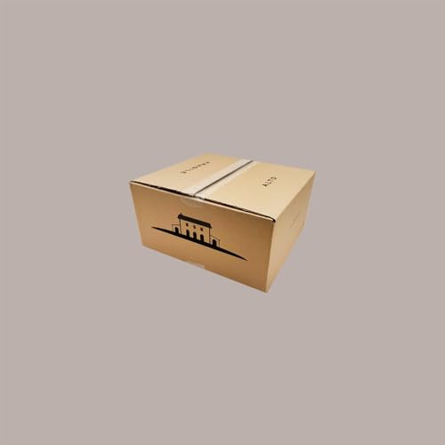 Lucgel Scatola Cantinetta Riserva in Carta Rigida Avana Porta 6 Bottiglie da 0,75 Stese 328x298H178 mm - 10 Pezzi -